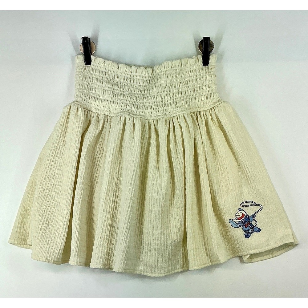 Disney Girls Youth Western Lilo & Stitch Skort‎ Sizs L Smocked Waist Embroidered